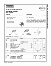 DataSheet FDP15N40 pdf